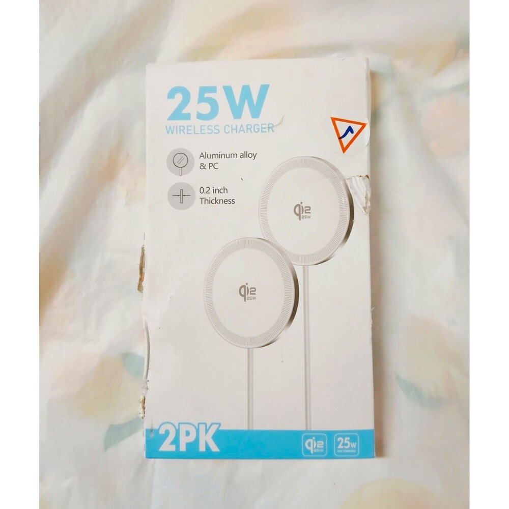 2-Pack 25W Qi2 Magnetic Wireless Charger USB-C White for iPhone/AirPods W123
